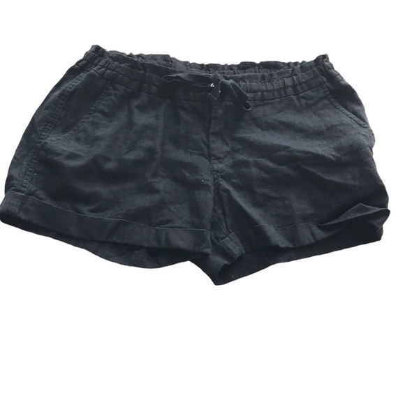 OLD Navy black linen blend tie front shorts size 0 - Picture 3 of 11